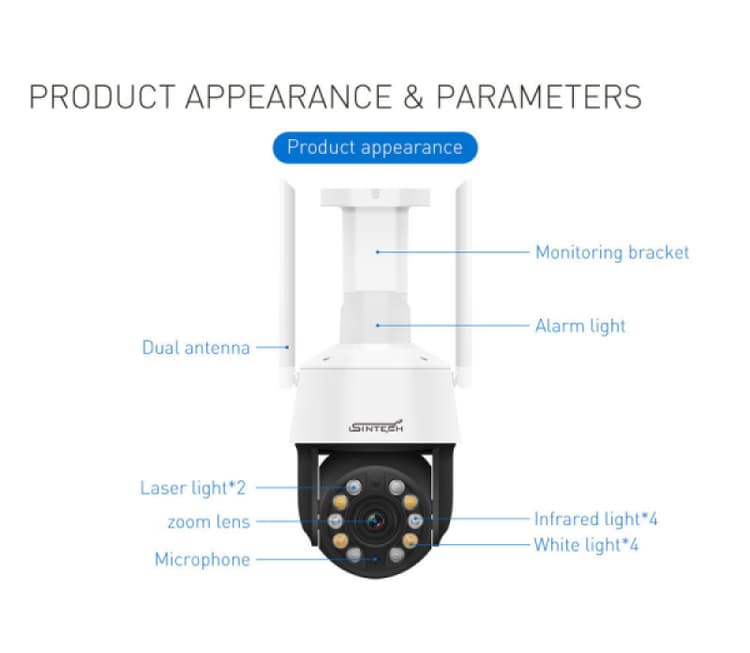 Sintech 5MP Colorvu 36X Zooming PTZ WiFi Camera (PTZ5M36X)