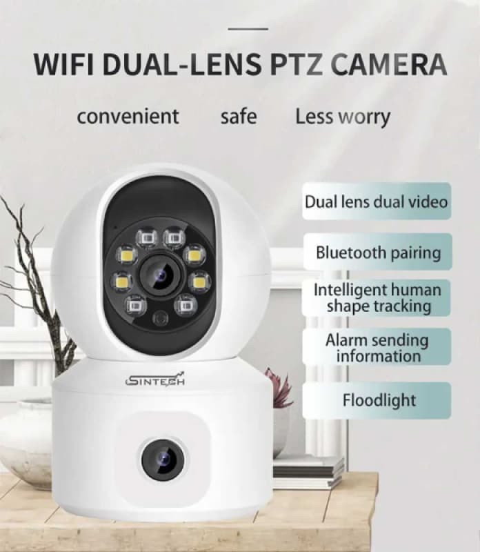 Sintech 4MP Double Lens Colorvu WiFi Robot Camera (C12 Pro)